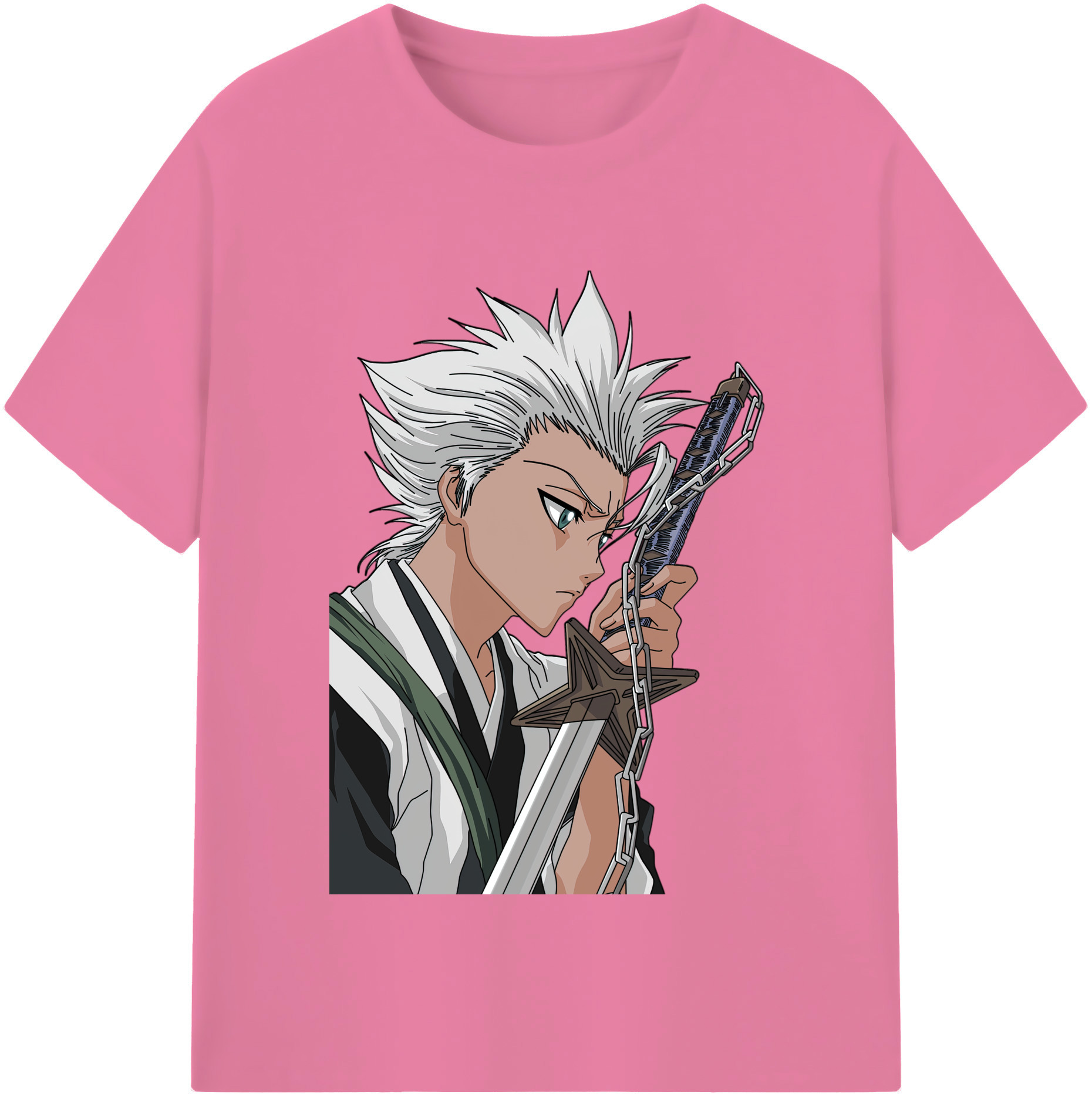 （画像用） ブリーチ 日番谷冬獅郎（ひつがや とうしろう） BLEACH Hitsugaya Toushirou 綿100％半袖Tシャツ（フロントプリント）